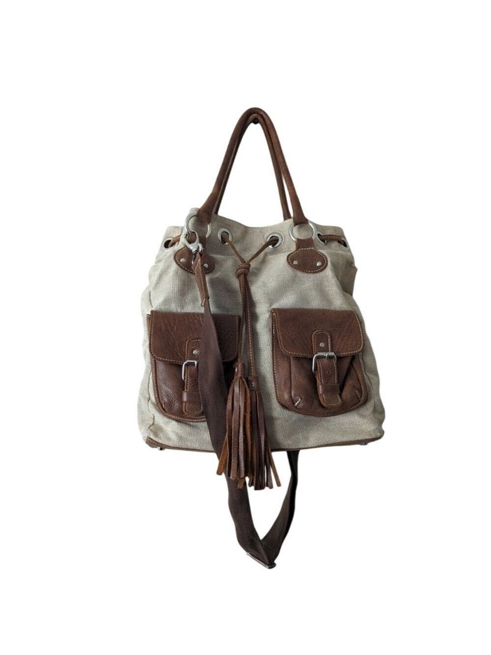 HP Roots Canvas & Leather Drawstring Bag - Picture 6 of 16